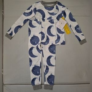 NWT Burt's Bees 2pc Long Sleeve Snug Fit Pajama Set - Hello Moon! - White - 5